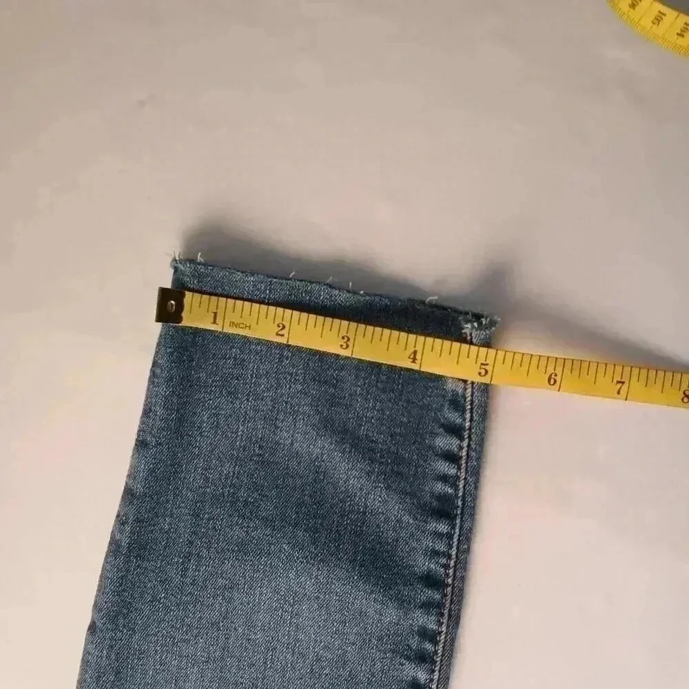 Gap Womens High Rise Skinny Jeans Blue Size 27/4 Distressed Button Fly Raw Hem
